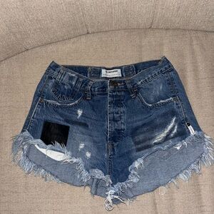 One Teaspoon Cut Off Denim Shorts